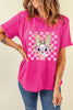 Rabbit Graphic Round Neck Short Sleeve T-Shirt test