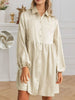 Elegant Satin Button-Down Shirt Dress test