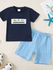 Children's Embroidered Round Neck Tee and ShortsSet test