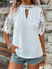 Lace Mock Neck Cold Shoulder Blouse test