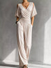 Cold Shoulder Ruched Waist Wide-Leg Jumpsuit test