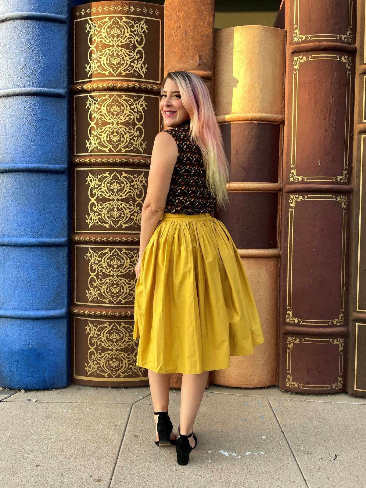 Peggy Swing Skirt in Mustard