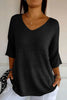V-Neck Three-Quarter Sleeve Knit Top test