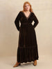 Plus Size Lace Detail V-Neck Long Sleeve Midi Dress test