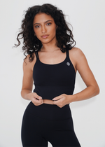 I Am Confident Black Cropped Tank