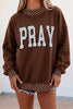 Polka Dot Trim 'PRAY' Graphic Sweatshirt test