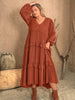 Plus Size Ruffled V-Neck Balloon Sleeve Dress test