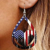 US Flag Pattern Wooden Earrings test