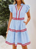 Striped Ruffle Sleeve Tiered Dress test