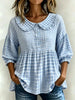 Full Size Gingham Peter Pan Collar Blouse Plus Size test