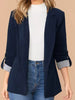 Lapel Collar Roll-Tab Sleeve Blazer test