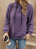 Drawstring Long Sleeve Fuzzy Hoodie test