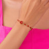 18K Gold-Plated Rhinestone Flower Bracelet test