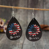 PU Leather Sunflower Teardrop Shape Earrings test