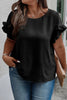 Plus Size Ruffled Round Neck Short Sleeve Blouse test
