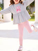 Children's Cute Cat Applique Peplum Top and Striped Leggings Set test