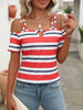 Striped Cold Shoulder T-Shirt test