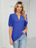 Florira Eyelet Notched Short Sleeve T-Shirt test