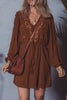 FloralEmbroidered Long Sleeve Mini Dress test