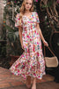 Floral Short Sleeve V Neck Dress with Pockets test