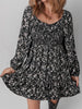 Floral Long Sleeve Frilly Shirred Mini Dress test