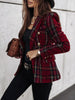 Full Size Plaid Tweed Double-Breasted Blazer Plus Size test