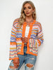 Chevron Stripes Openwork Cardigan test
