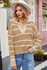Striped Dropped Shoulder Notched Neck Knit Top test