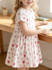 Children's Strawberry Print Ruffle Sleeve Casual Dress test