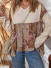 Paisley Ethnic Print Contrast Patchwork Long Sleeve Loose Top test