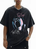 Men's Graphic Short Sleeve Oversized Washed T-Shirt test