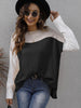 Color Block Round Neck Dropped Shoulder Sweater test