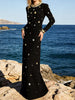 Full Size Rhinestone Long-Sleeve Maxi Evening Dress Plus Size test