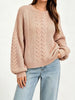 Chunky Cable Knit Round Neck Sweater test