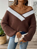 Contrast Dropped Shoulder Long Sleeve Sweater test