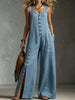 Full Size Sleeveless Button-Down Wide-Leg Jumpsuit Plus Size test
