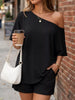 One-Shoulder Short Sleeve Top and Shorts Set test