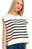 Zenana Oversized Crew Neck Stripe Sweater Vest test