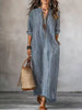 Full Size Striped Notched Maxi Dress with Pockets Plus Size test