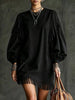 Fringe Detail Lantern Sleeve Mini Dress test