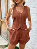 Scoop Neck Sleeveless Top and Shorts Set test