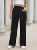 High-Waisted Drawstring Wide-Leg Casual Pants test