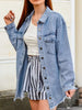 Raw Hem Button Up Denim Jacket test