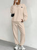 Texture Round Neck Long Sleeve Top and Pants Set test