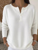 Full Size Half Button Long Sleeve Knit Top Plus Size test