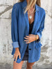 Full Size Button Down Denim Blazer Plus Size test