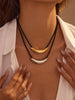 Stainless Steel Curved Bar Necklace with Leather Rope test