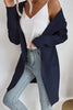 Perfee Ribbed Open Front Hooded Cardigan with Pockets test