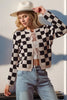 Double Take Full Size Checkered Tie Front Long Sleeve Cardigan test