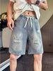 Men's Full Size Distressed Denim Shorts Plus Size test
